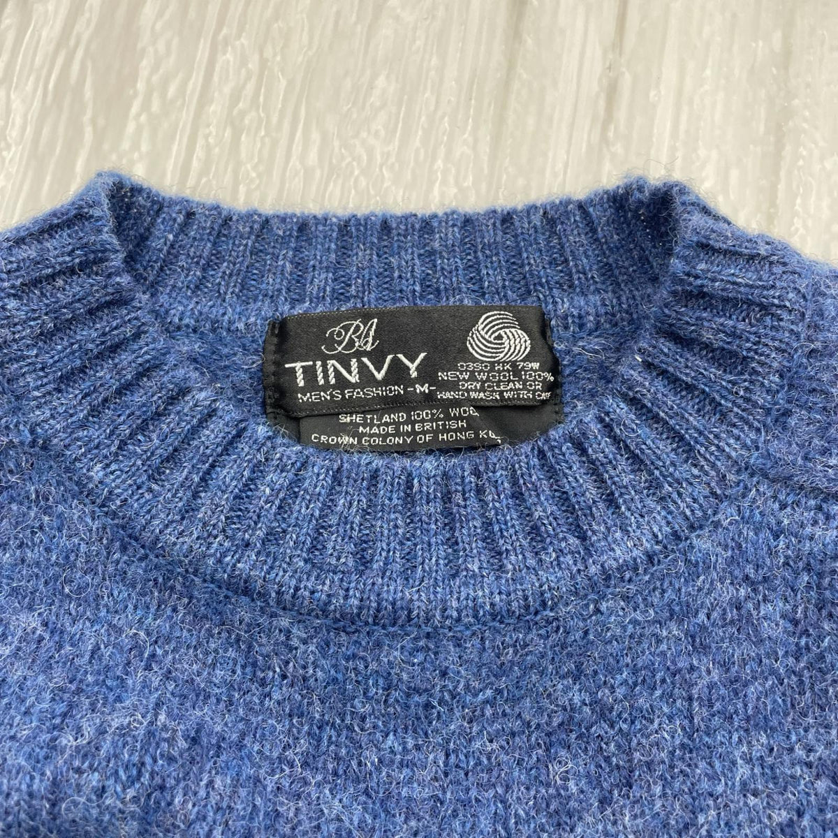 ニット TINVY ｳｰﾙﾆｯﾄ 青 M ブルー