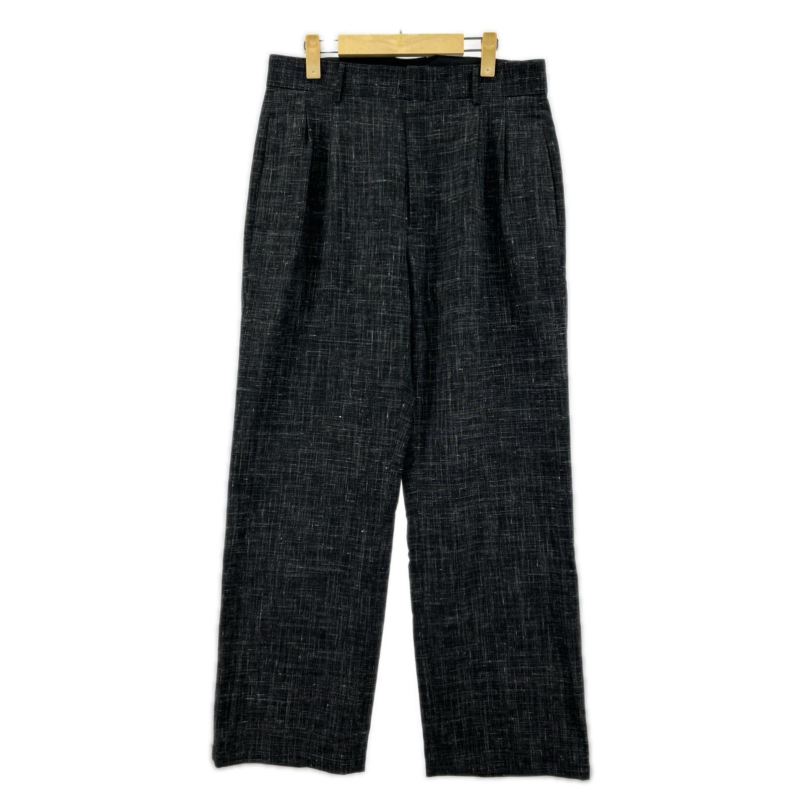 パンツ TUITACI ﾘﾈﾝ 2ﾀｯｸ ｽﾗｯｸｽ 2 黒 2 ブラック