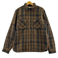 長袖シャツ HEAVY FLANNEL SHIRT 茶 (15) ブラウン