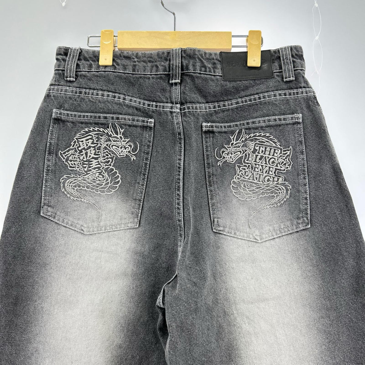 デニムパンツ ﾊﾞｷﾞｰﾃﾞﾆﾑ 刺繍 ﾃﾞﾆﾑ M M ブラック