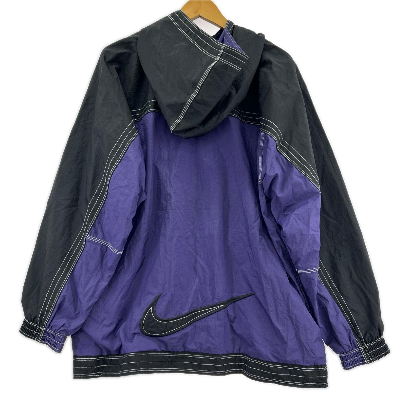 ジャケット NIKE 90s ﾅｲﾛﾝﾌｰﾄﾞｼﾞｬｹｯﾄ 紫 (L) L パープル