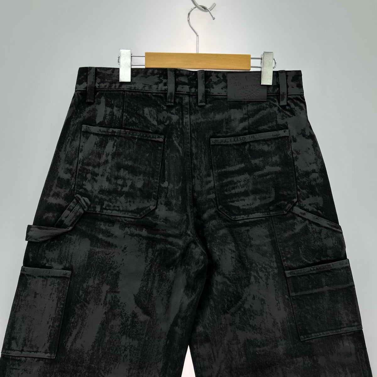 デニムパンツ goar.archive ｺｰﾃｨﾝｸﾞ加工 ﾀﾞﾌﾞﾙﾆｰ 黒(W34) L ブラック