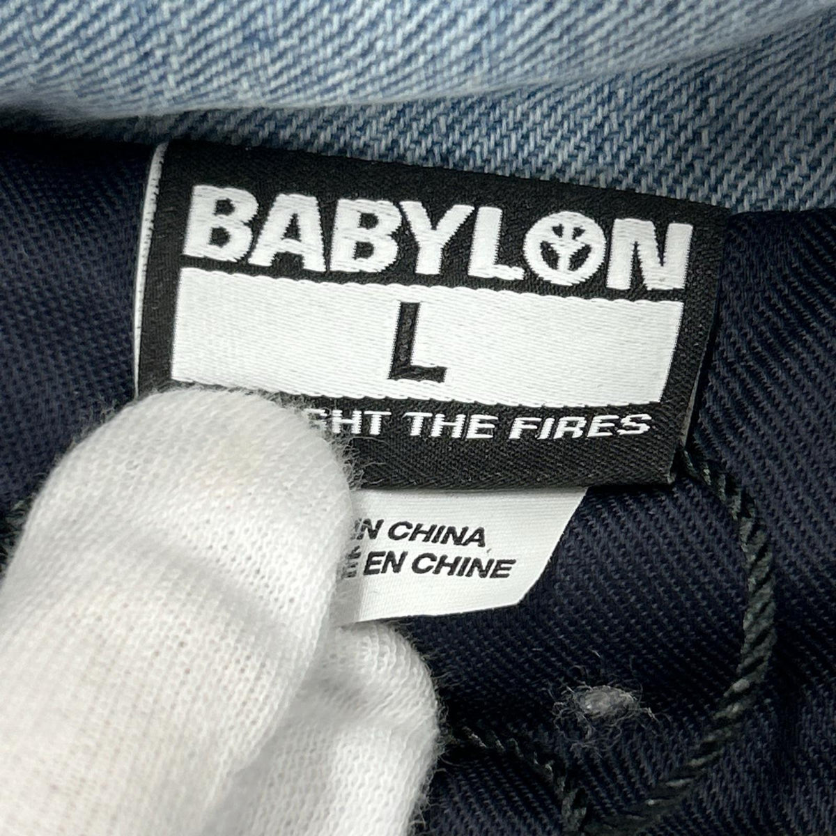 ダウンジャケット BABYLON LA DENIM PUFFER JACKET (L) L ブルー