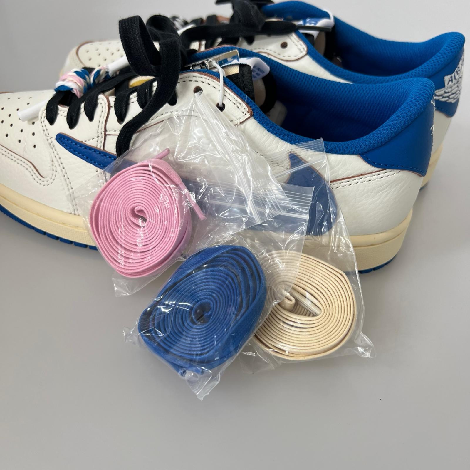 スニーカー NIKE×Travis×fragment AIR JORDAN 1 LOW DM7866-104 (26.5) 26.5cm (US8 1/2 UK8 EU43) ホワイト