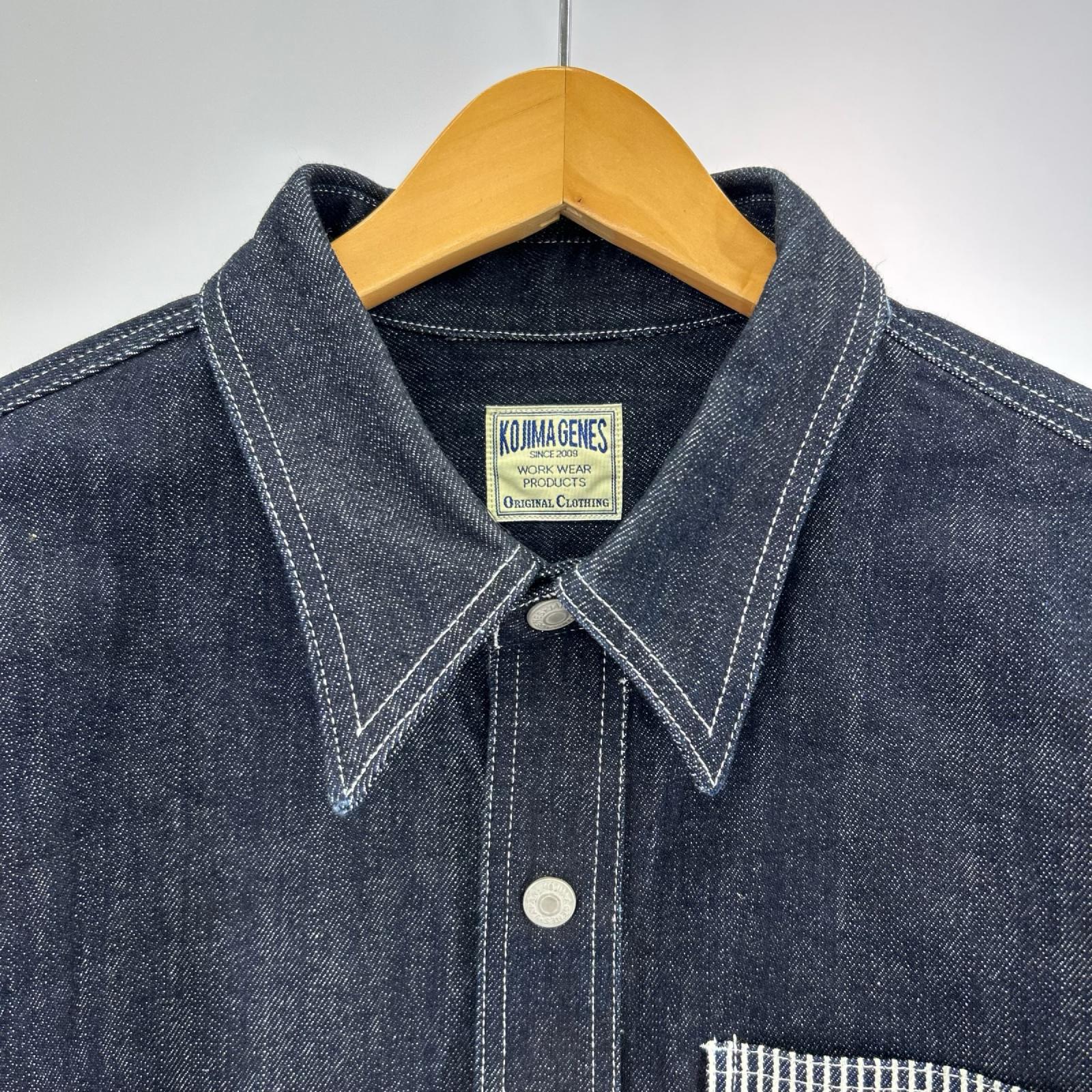 長袖シャツ KOJIMA GENES ﾃﾞﾆﾑ&ﾋｯｺﾘｰﾜｰｸｼｬﾂ (L) L ネイビー