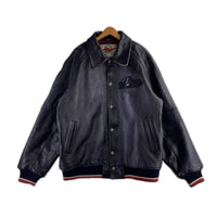 レザージャケット AVIREX VERSITY ﾚｻﾞｰｽﾀｼﾞｬﾝ ﾌﾞﾗｯｸ ブラック
