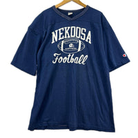 半袖Ｔシャツ 80s ﾌｯﾄﾎﾞｰﾙｼｬﾂ 三段 紺 (XL) ブルー