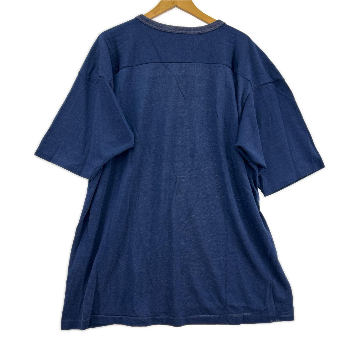 半袖Ｔシャツ 80s ﾌｯﾄﾎﾞｰﾙｼｬﾂ 三段 紺 (XL) ブルー