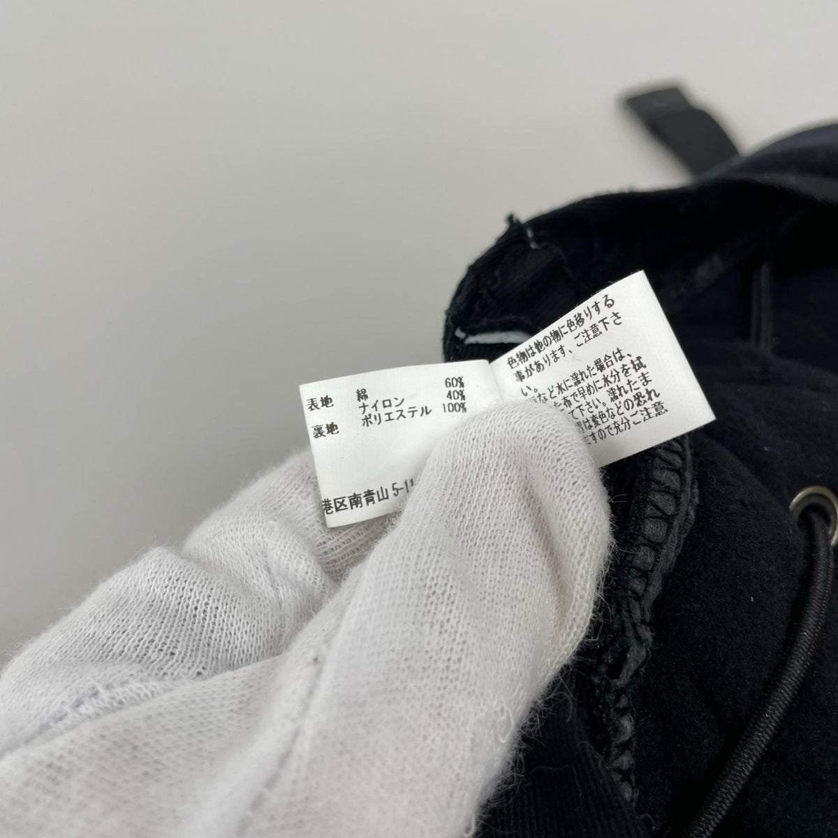 キャップ HOMME 25FW 綿ﾅｲﾛﾝｸﾞﾛｸﾞﾗﾝ × ｴｽﾃﾙﾌﾘｰｽ CAP ブラック