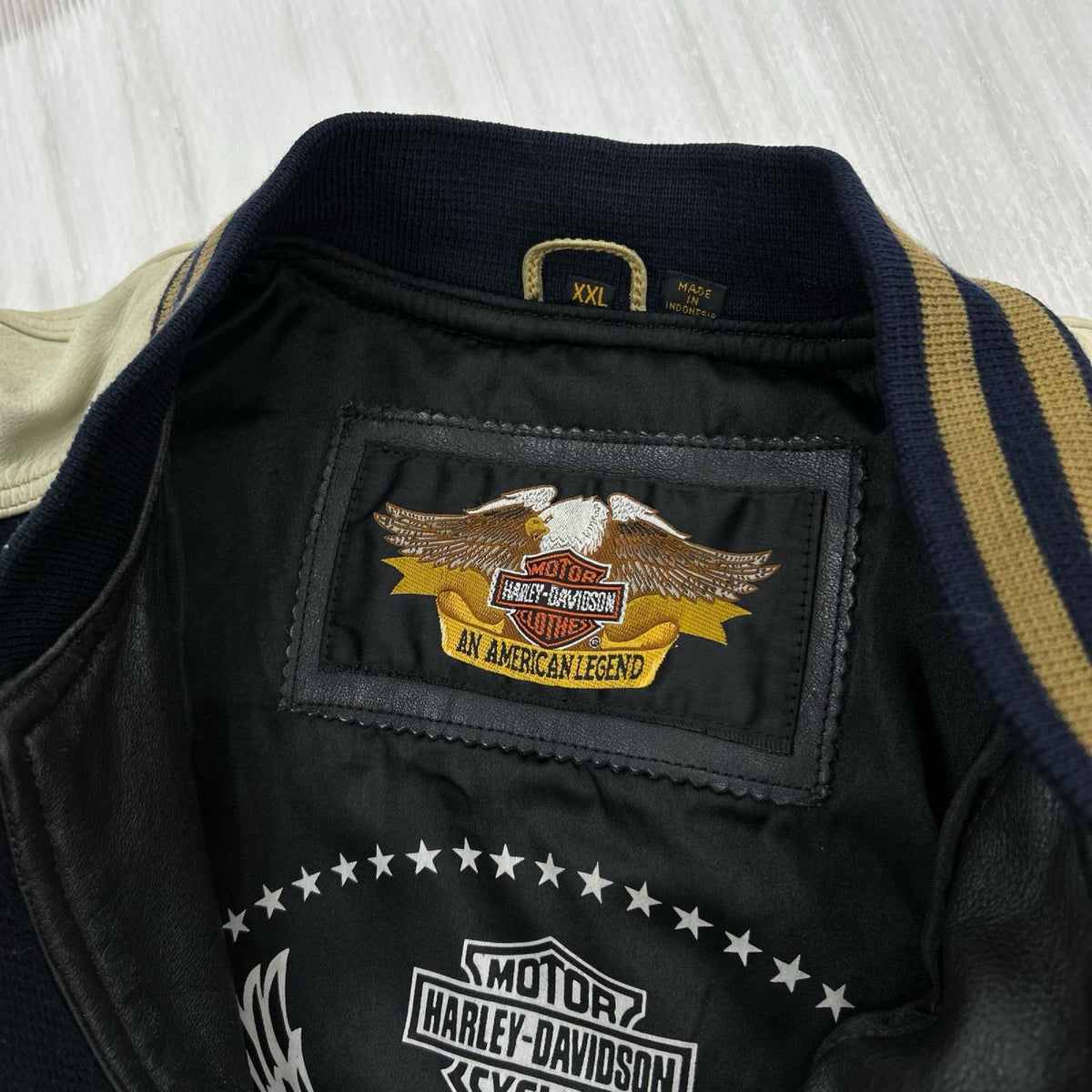 ジャケット Leather Stadium Jacket XXL