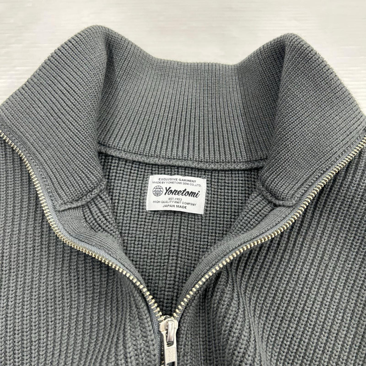 ジャケット Yonetomi EX FINE WOOL RIB KNIT BLOUSON 3 グレー