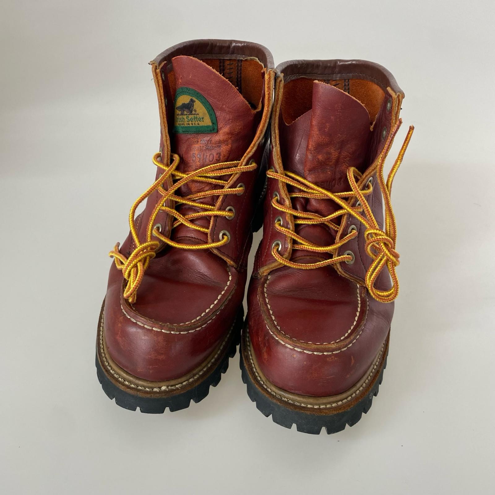ブーツ アイリッシュセッター　半円犬タグ　VIBRAMソール ブラウン