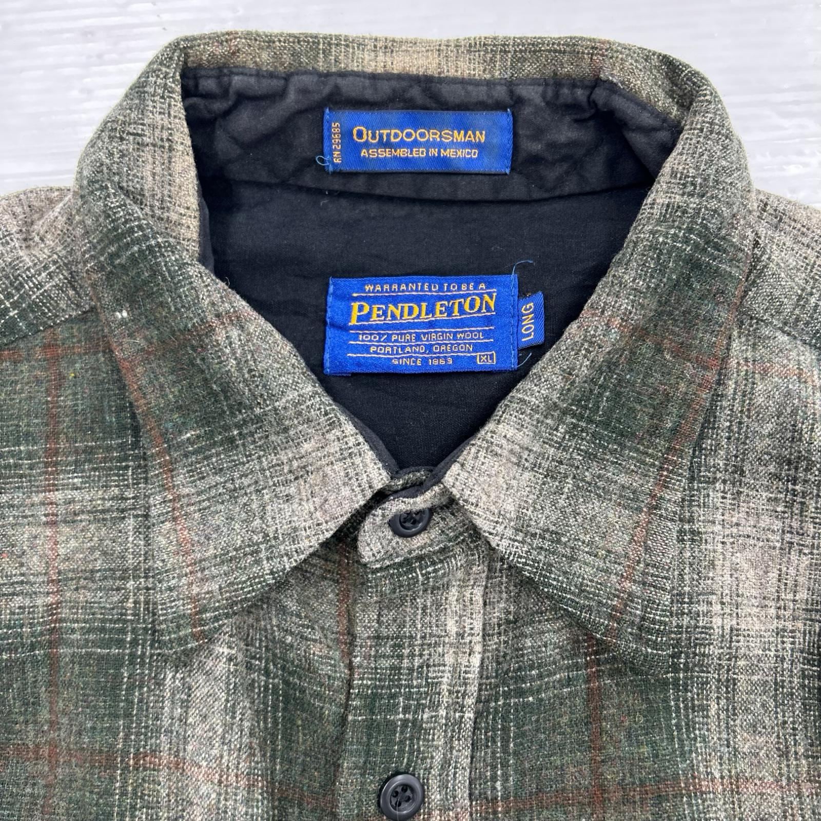 長袖シャツ PENDLETON 00s ｵﾝﾌﾞﾚﾁｪｯｸﾎﾞｰﾄﾞｼｬﾂ ｵﾘｰﾌﾞ (XL)