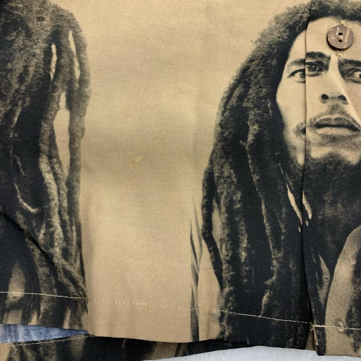 長袖シャツ BOB MARLEY HAWAIIAN SHIRT ﾍﾞｰｼﾞｭ L ブラウン