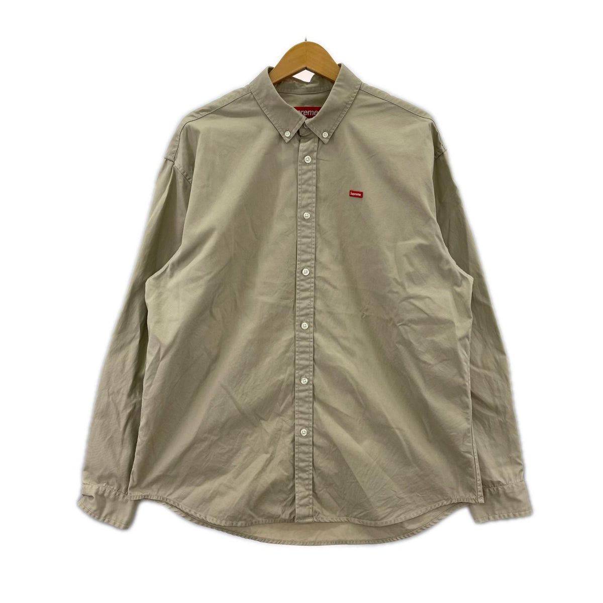 長袖シャツ SMALL BOX LOGO SHIRT/ﾍﾞｰｼﾞｭ/M M ベージュ