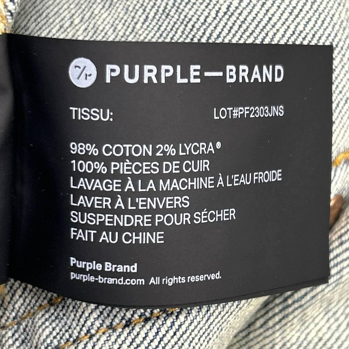 デニムパンツ PURPLE-BRAND/ﾍﾟﾝｷ加工/ﾀﾞﾒｰｼﾞ/薄青系 32 ブルー
