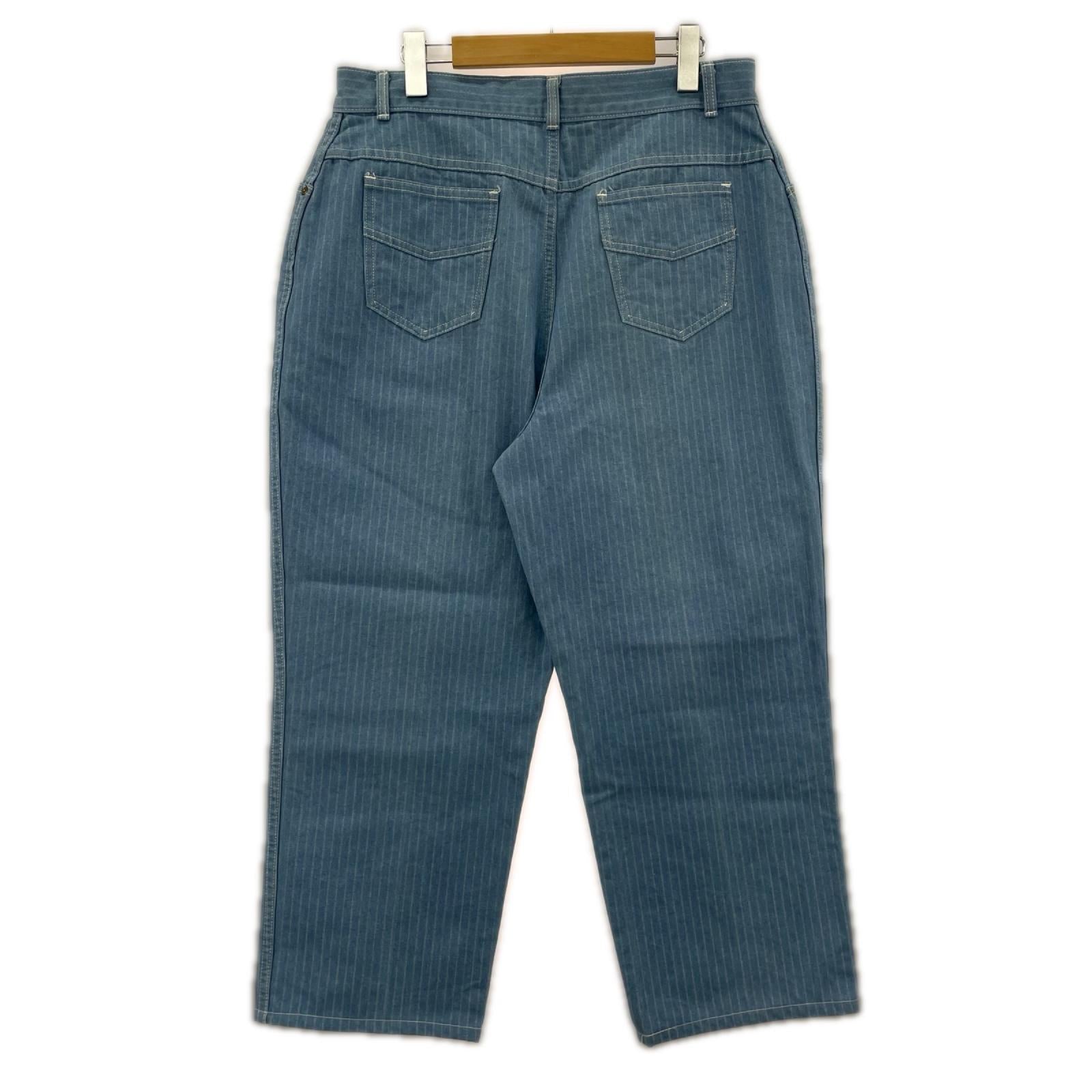 パンツ 70s～80s SEARSｽﾄﾗｲﾌﾟﾃﾞﾆﾑ (size18) ブルー