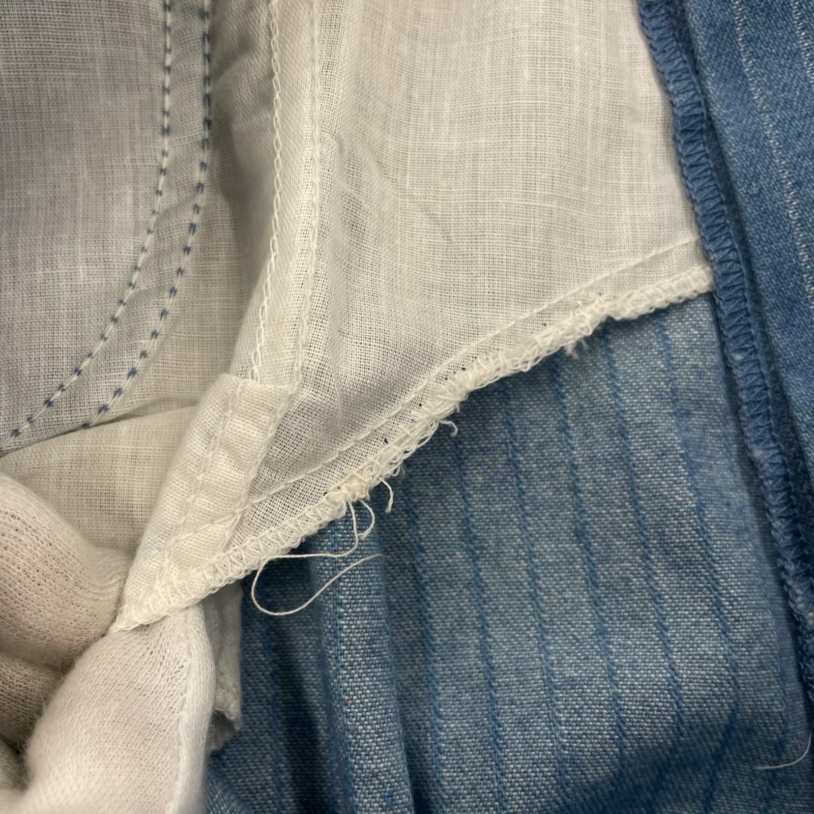 パンツ 70s～80s SEARSｽﾄﾗｲﾌﾟﾃﾞﾆﾑ (size18) ブルー