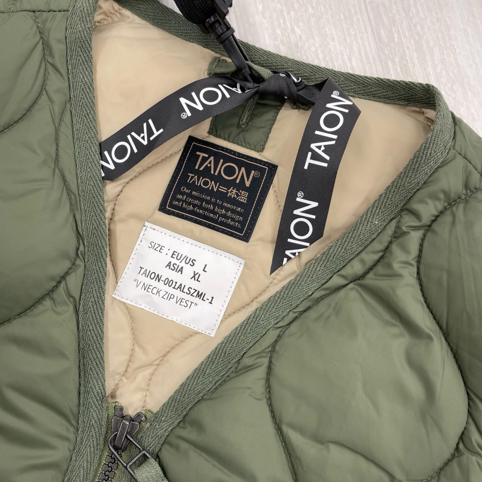 ダウンベスト TAION-001alszml ｵﾘｰﾌﾞ（XL)