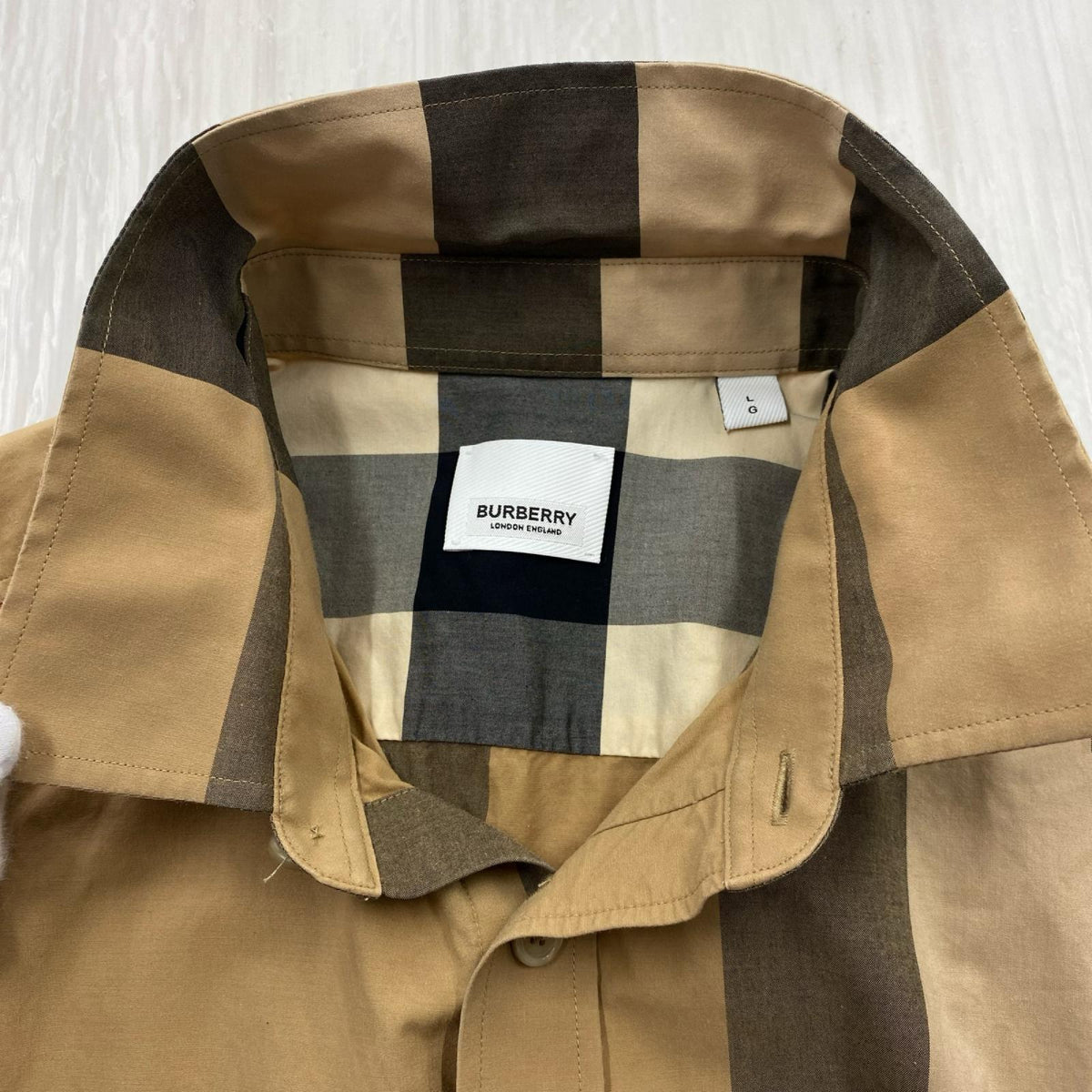 半袖シャツ SOMERTON S/S 半袖ｼｬﾂ/L L ベージュ