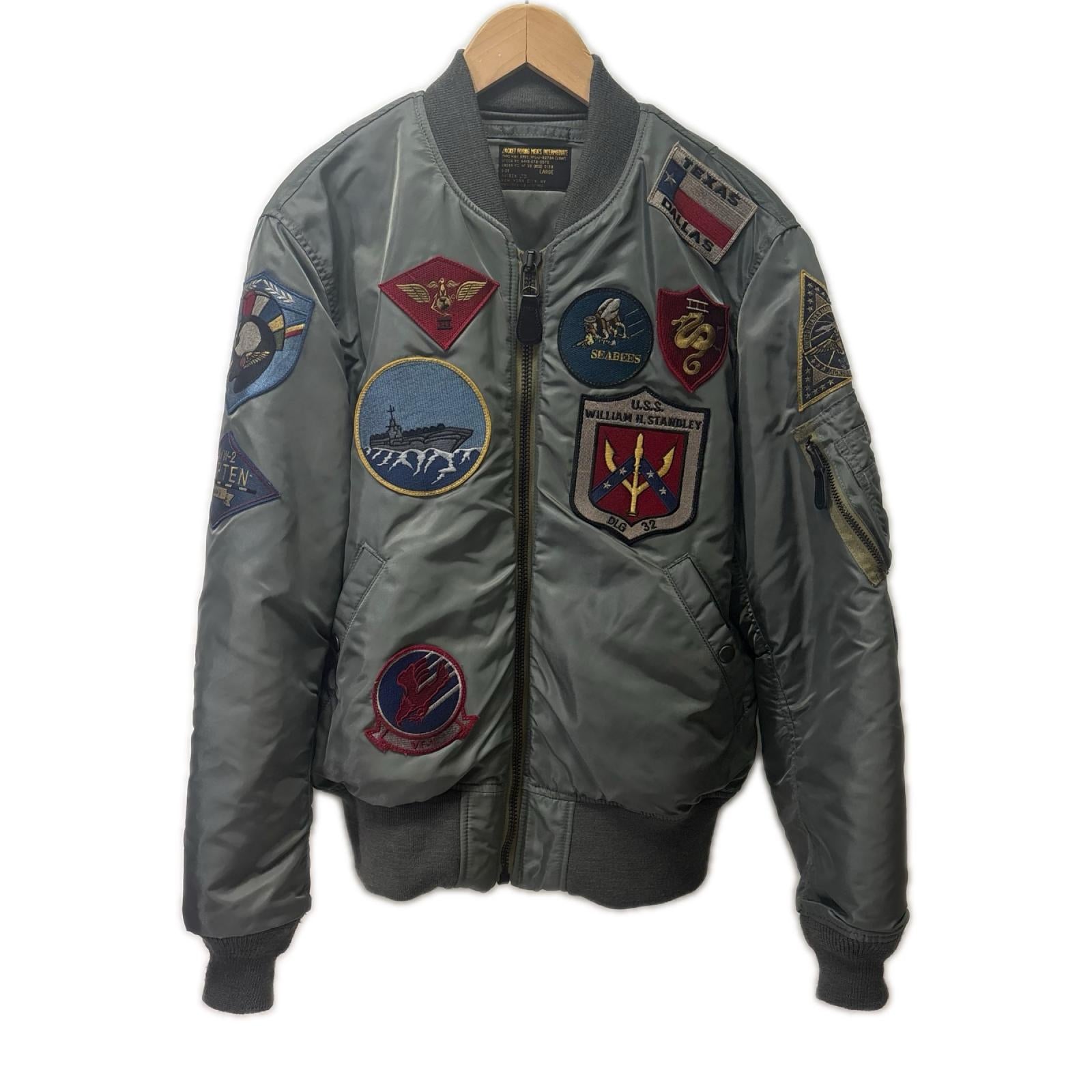 ジャケット TOP GUN MA-1 CUSTOM L カーキ