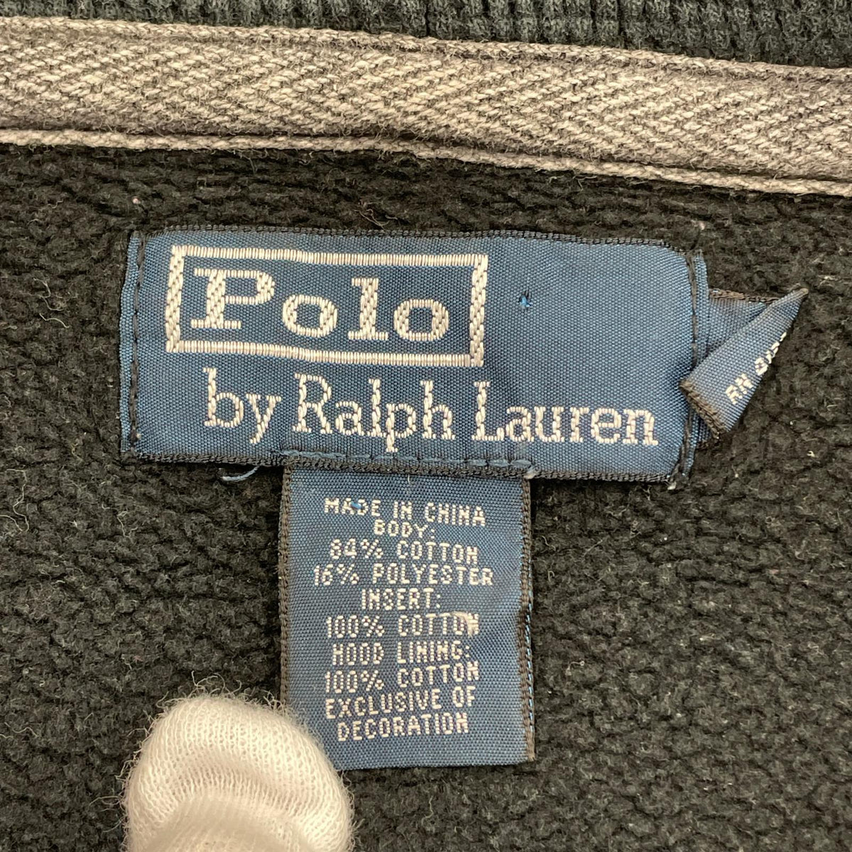 パーカー POLO RALPH LAUREN 90s 裏ｻｰﾏﾙ ｼﾞｯﾌﾟﾊﾟｰｶｰ L ﾌﾞﾗｯｸ L
