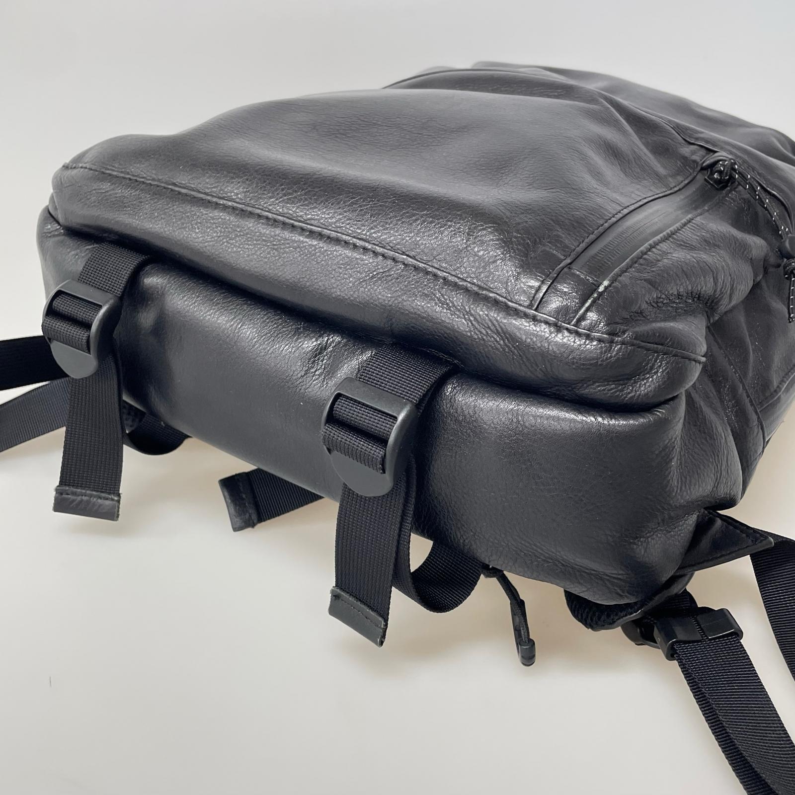 リュック・デイパック BROSKI&SUPPLY ﾚｻﾞｰ 黒 ブラック