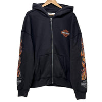 パーカー Hollister×Harley Davidson Boxy Fit ジップパーカー L チャコール L