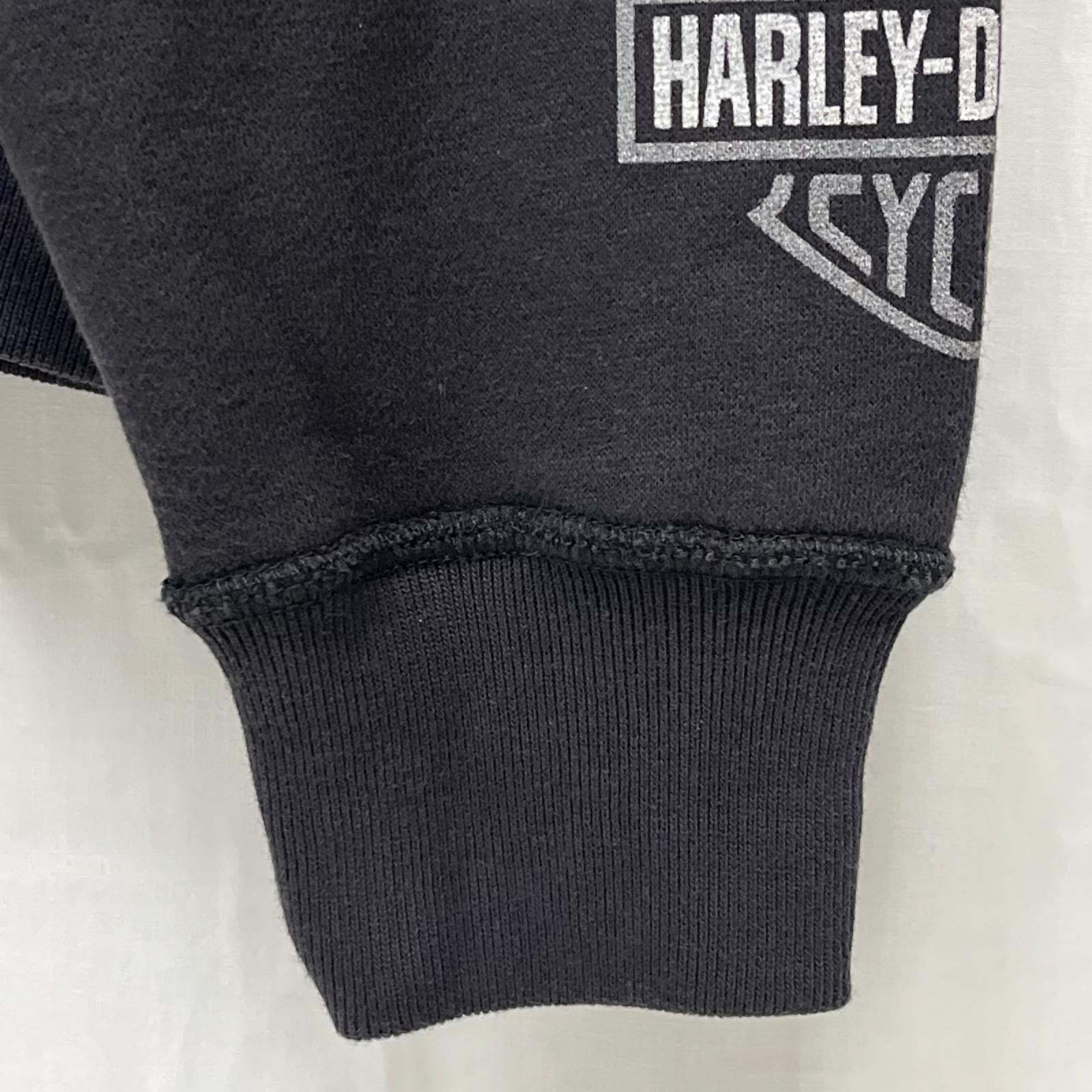 パーカー Hollister×Harley Davidson Boxy Fit ジップパーカー L チャコール L