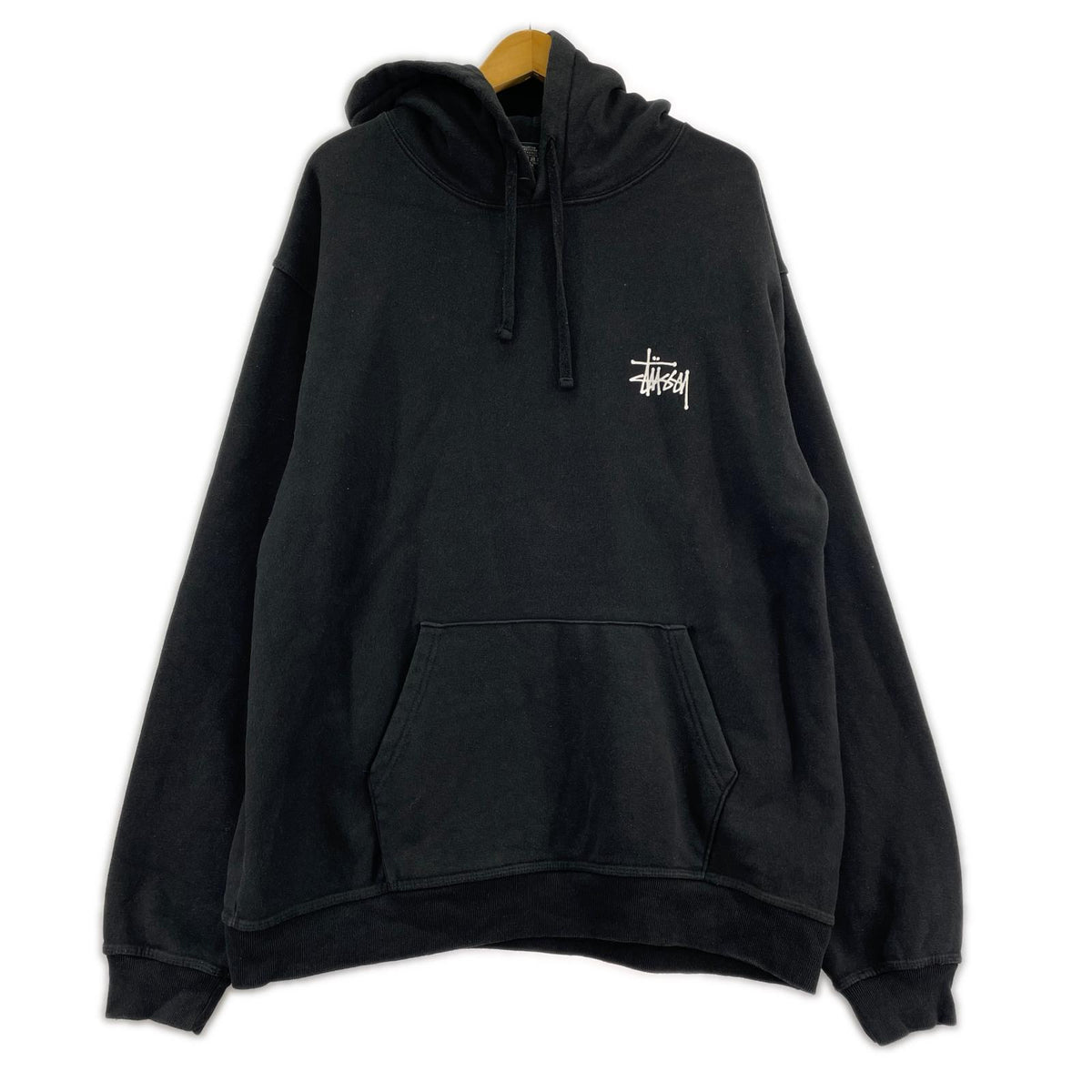 パーカー STUSSY ﾛｺﾞﾌﾟﾘﾝﾄﾊﾟｰｶｰ XL ﾌﾞﾗｯｸ ブラック