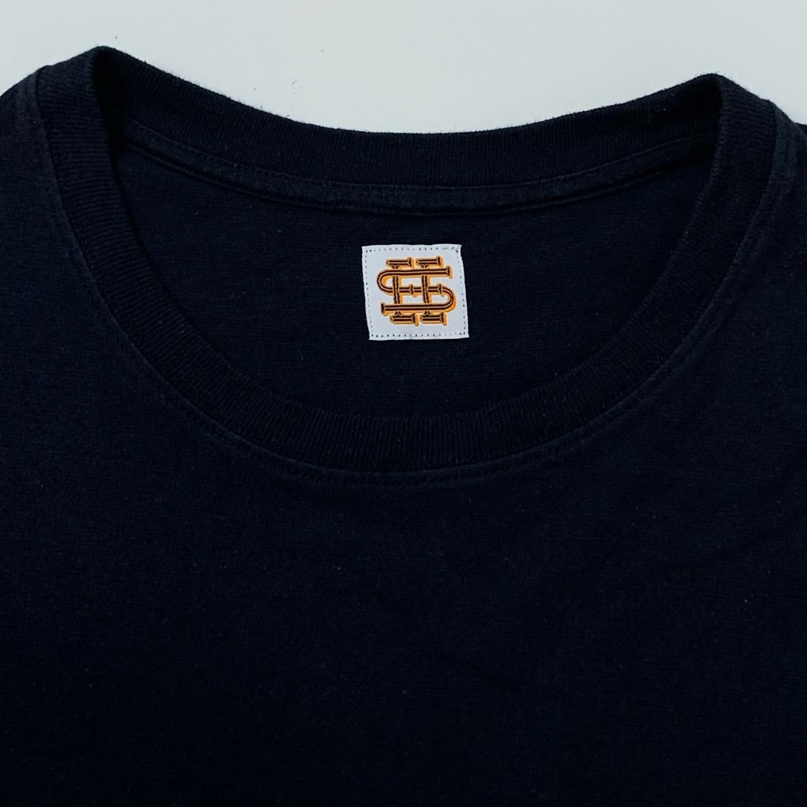 半袖Ｔシャツ SEE SEE 裾ロゴ コットンヘンプTee L ネイビー L ネイビー
