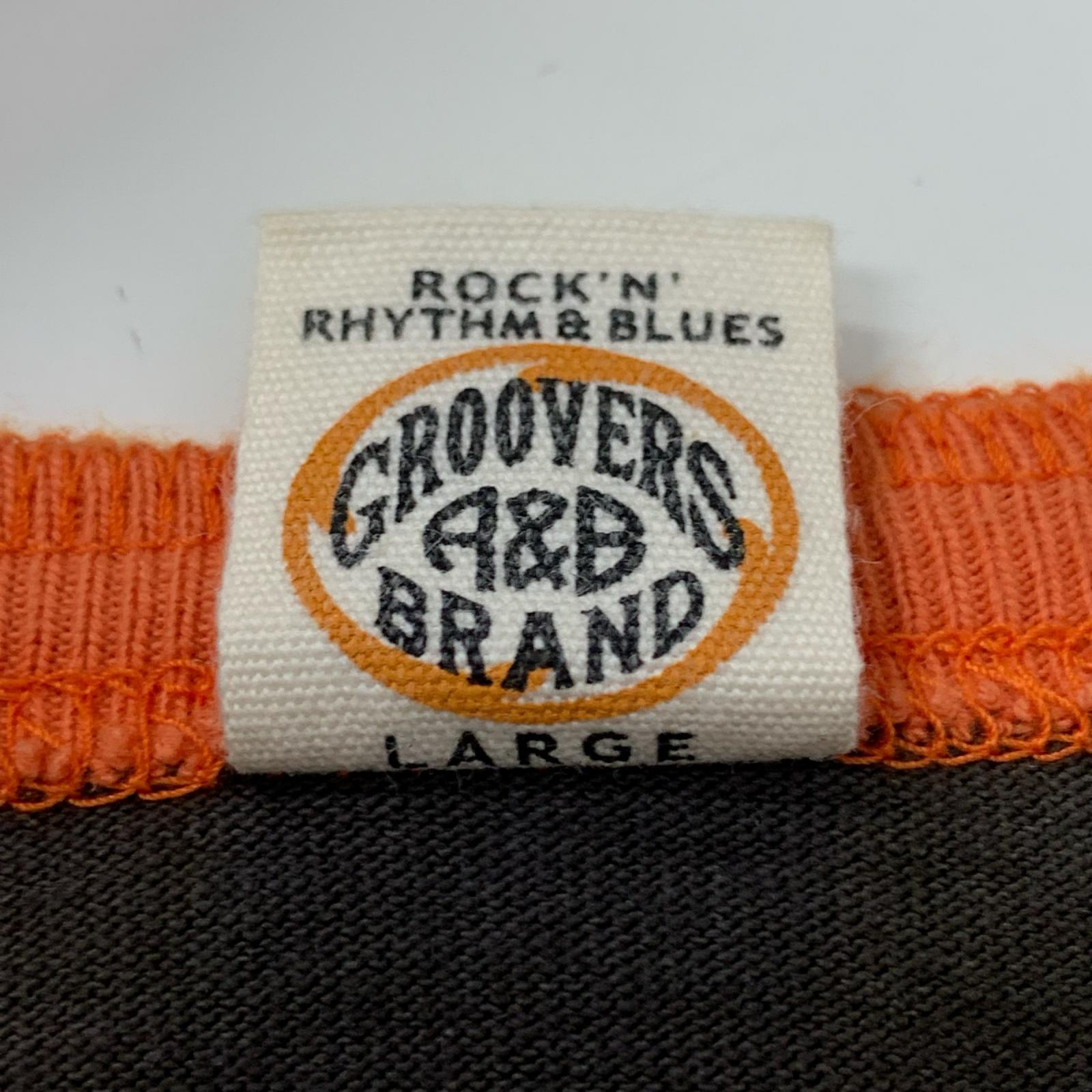 半袖Ｔシャツ Groovers ヘンリーネックプリントTee 40 ブラウン L ブラウン