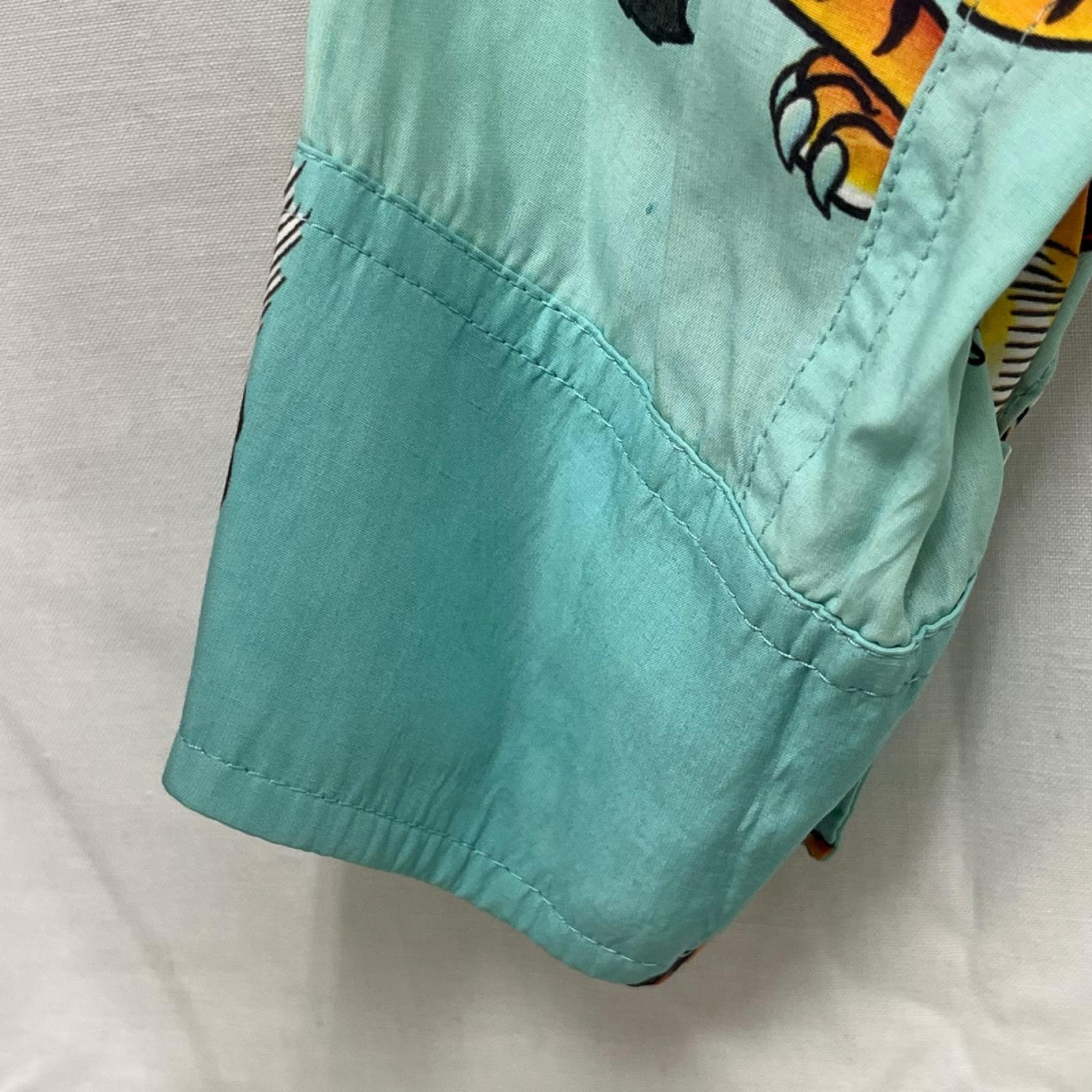 長袖シャツ SOFTMACHINE TIGER GARDEN 虎柄 レーヨンL/Sシャツ L ターコイズ L