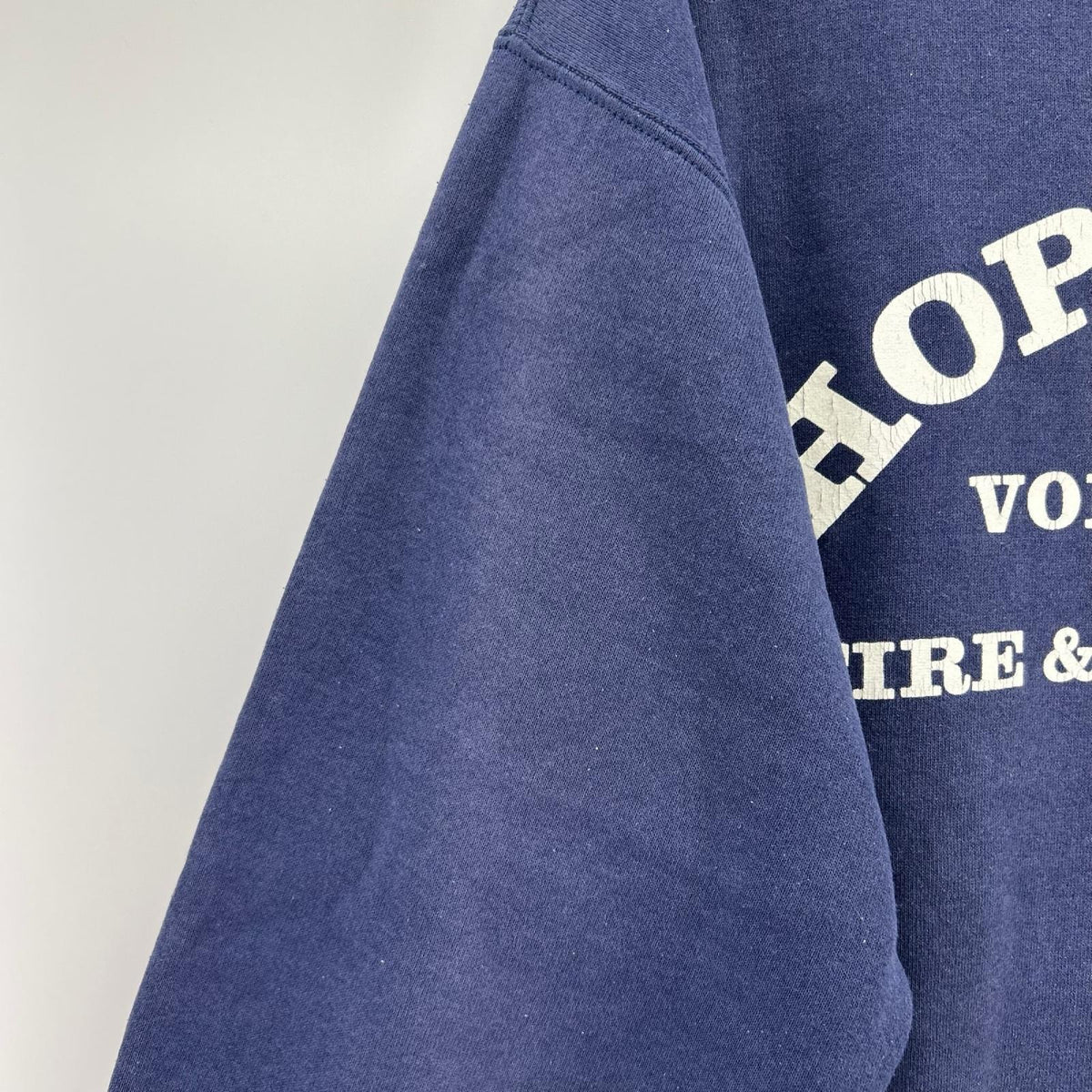 スウェット 90s JERZEES HOPEWELL ﾌﾟﾘﾝﾄｽｳｪｯﾄ L ﾈｲﾋﾞｰ L