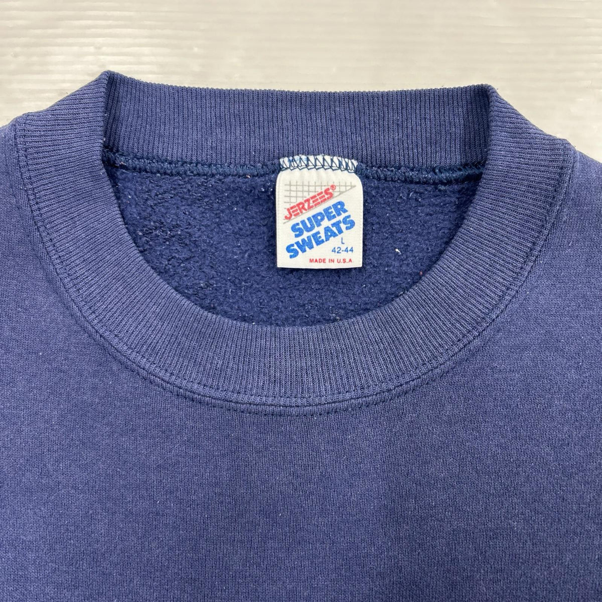 スウェット 90s JERZEES HOPEWELL ﾌﾟﾘﾝﾄｽｳｪｯﾄ L ﾈｲﾋﾞｰ L