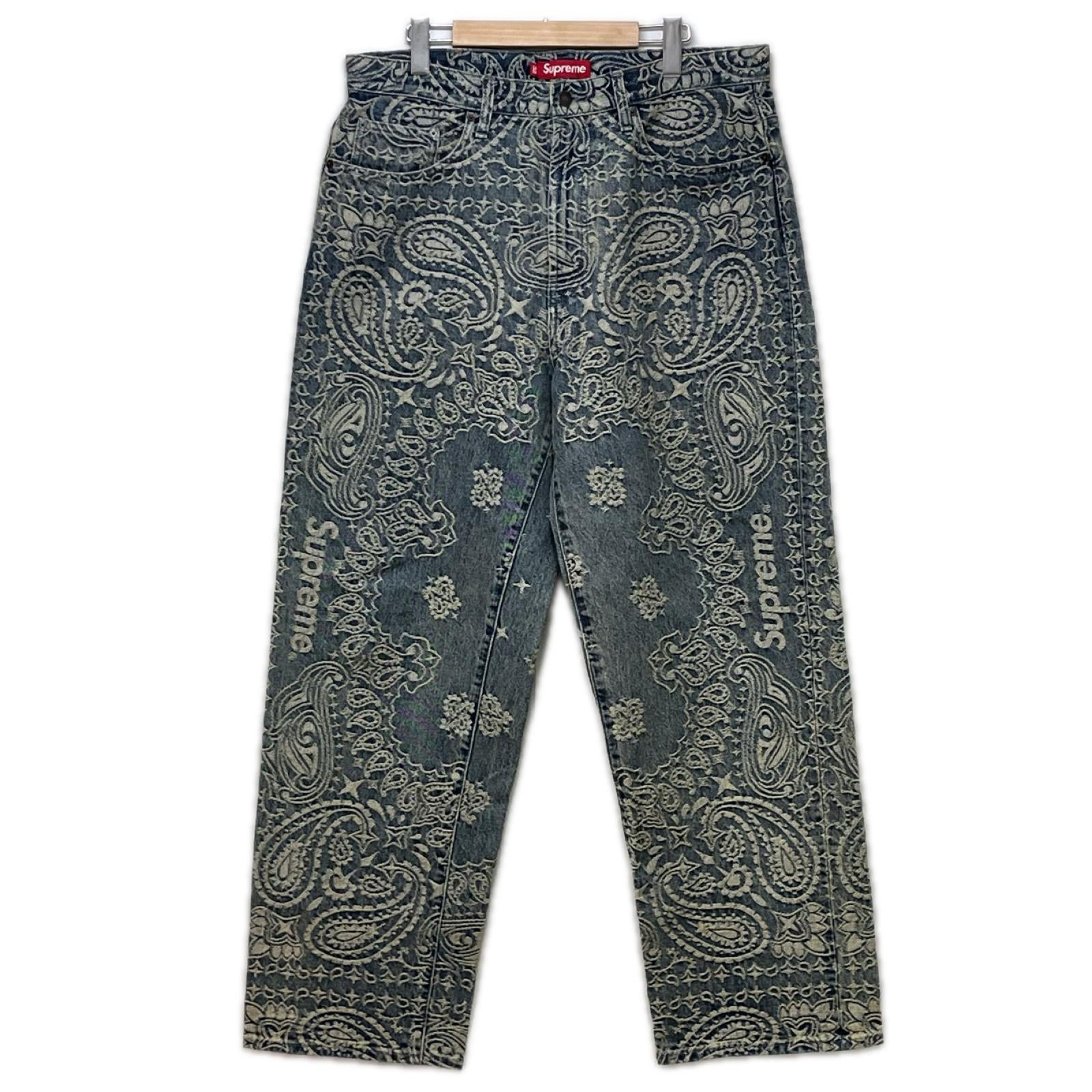 パンツ Supreme 25ss Bandana Jacquard Baggy Jean バギーデニム 32 ブルー