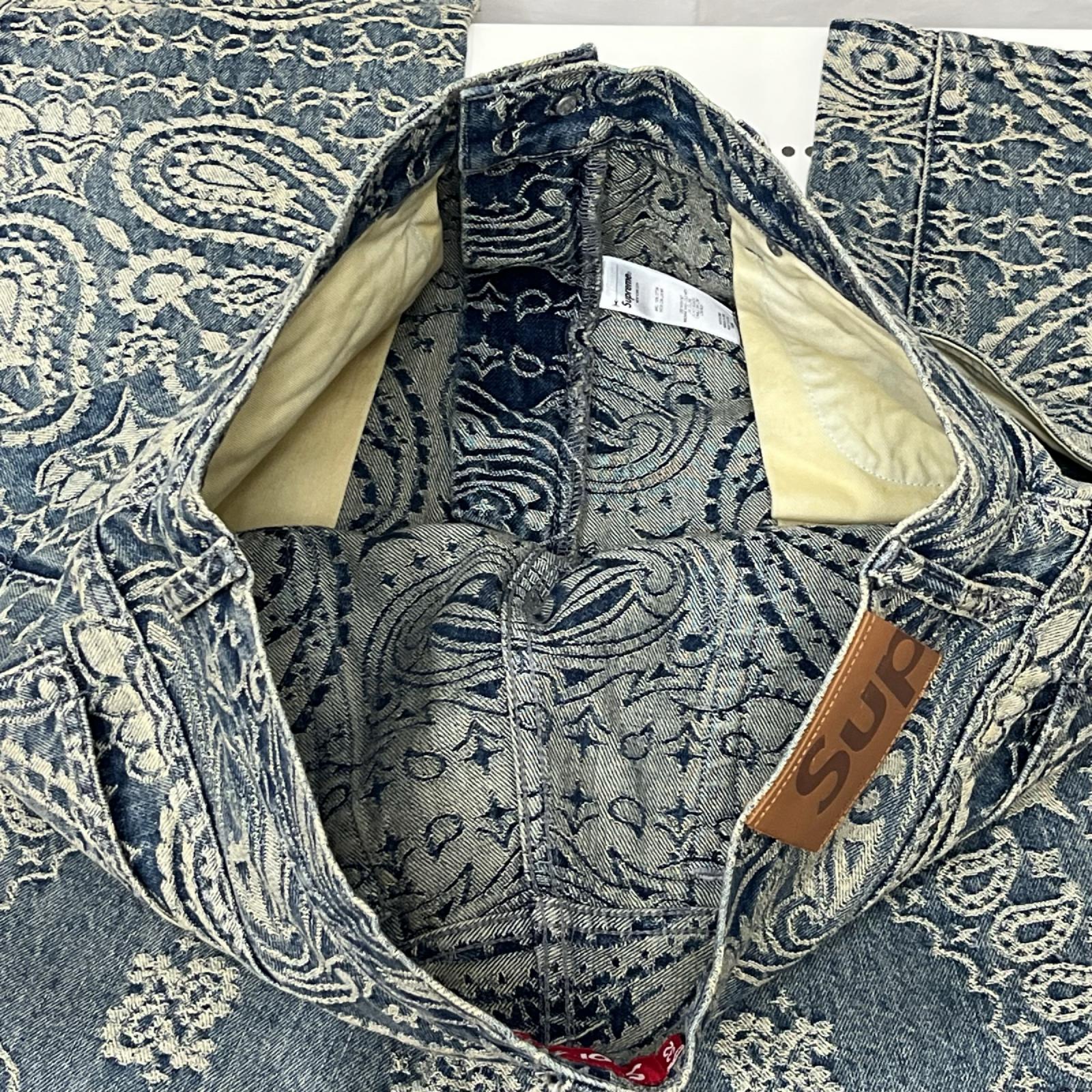 パンツ Supreme 25ss Bandana Jacquard Baggy Jean バギーデニム 32 ブルー