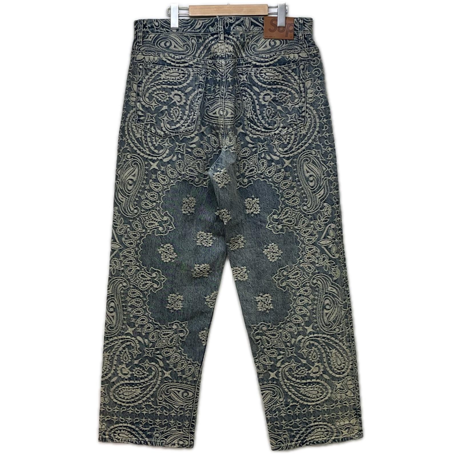パンツ Supreme 25ss Bandana Jacquard Baggy Jean バギーデニム 32 ブルー