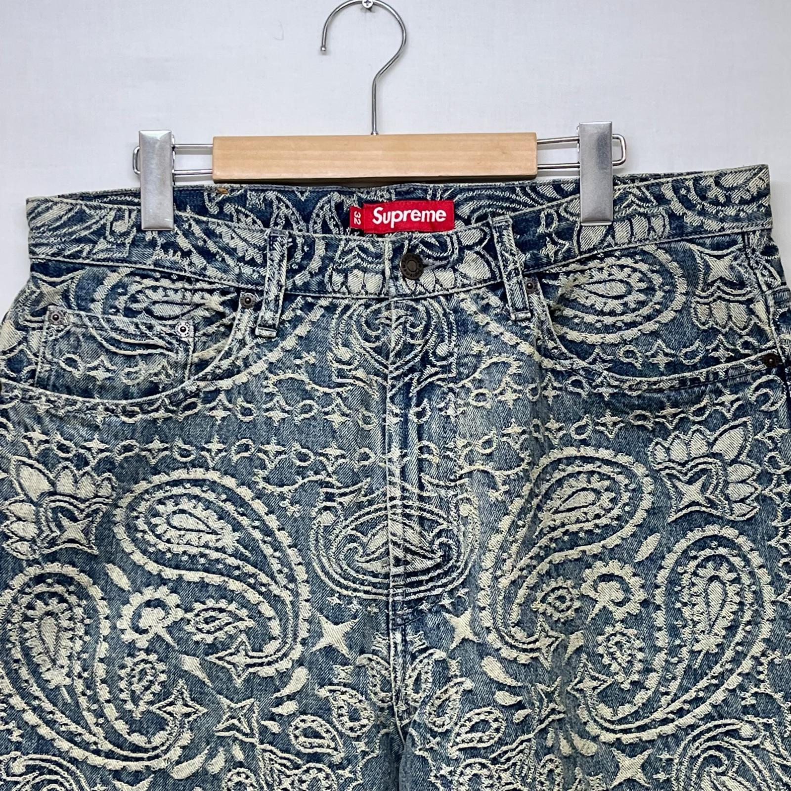 パンツ Supreme 25ss Bandana Jacquard Baggy Jean バギーデニム 32 ブルー