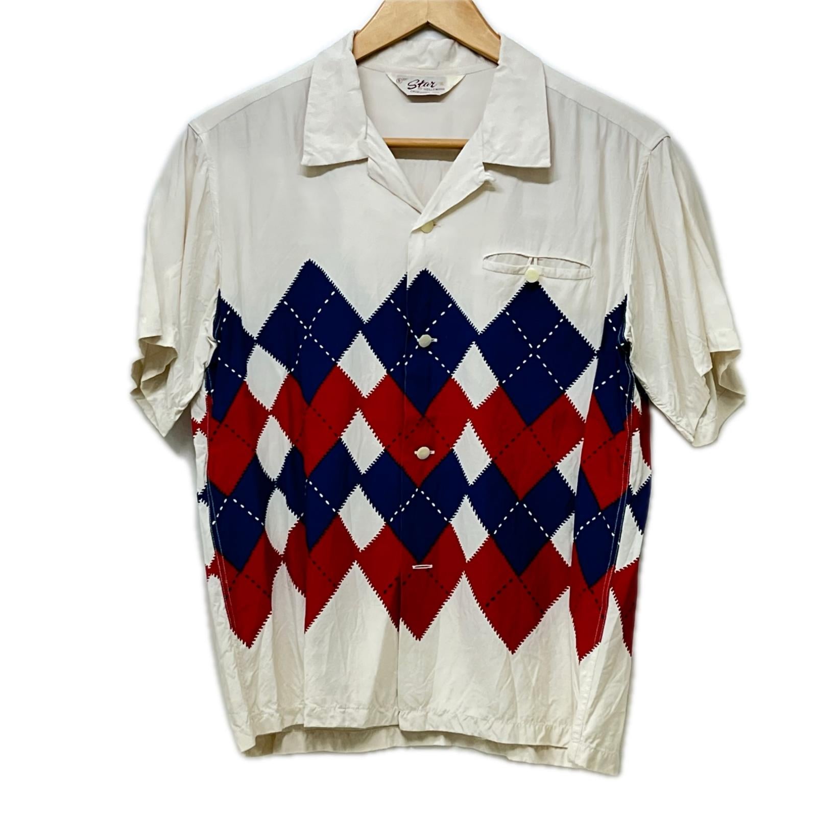 半袖シャツ star of hollywood RAYON ARGYLE SHIRT S S