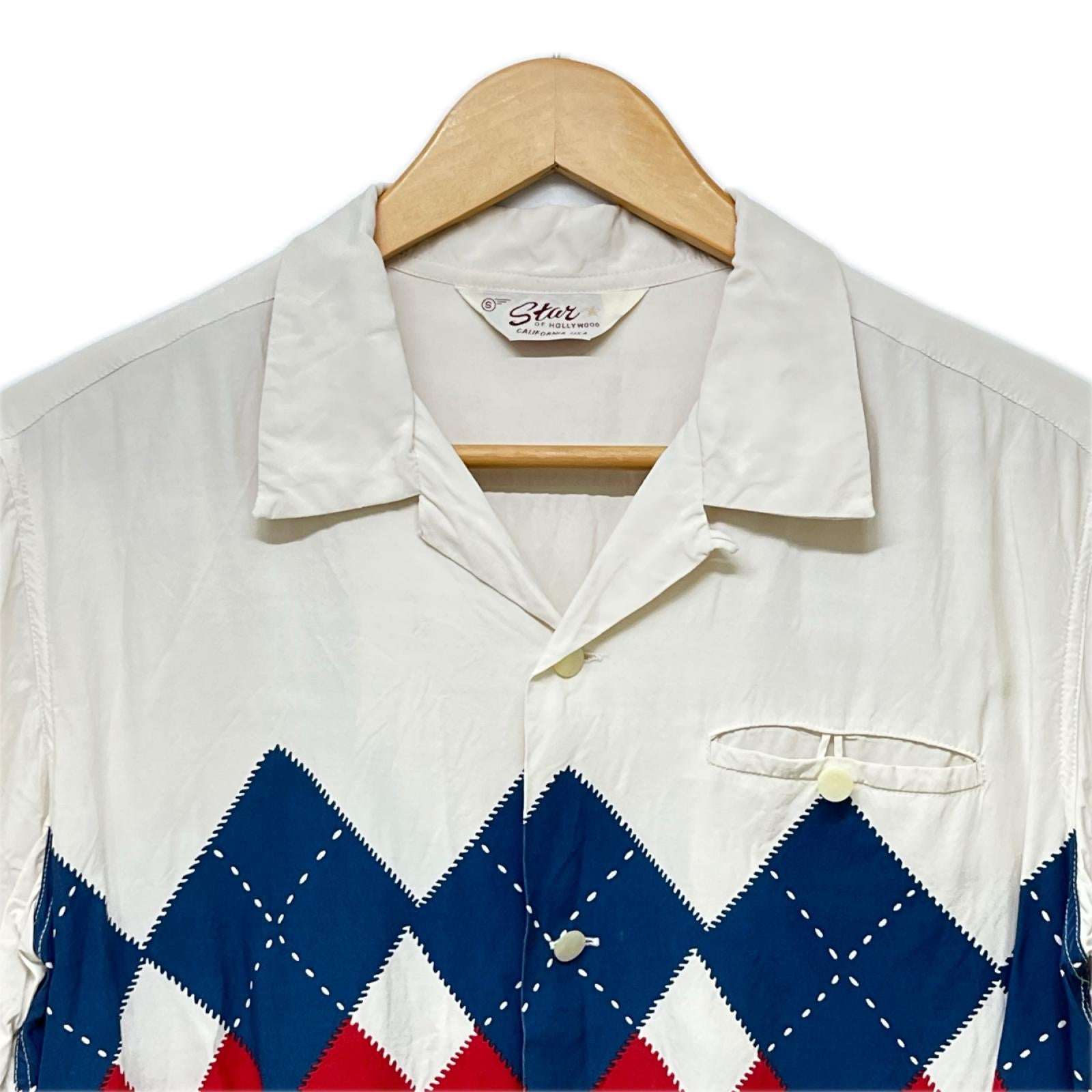 半袖シャツ star of hollywood RAYON ARGYLE SHIRT S S
