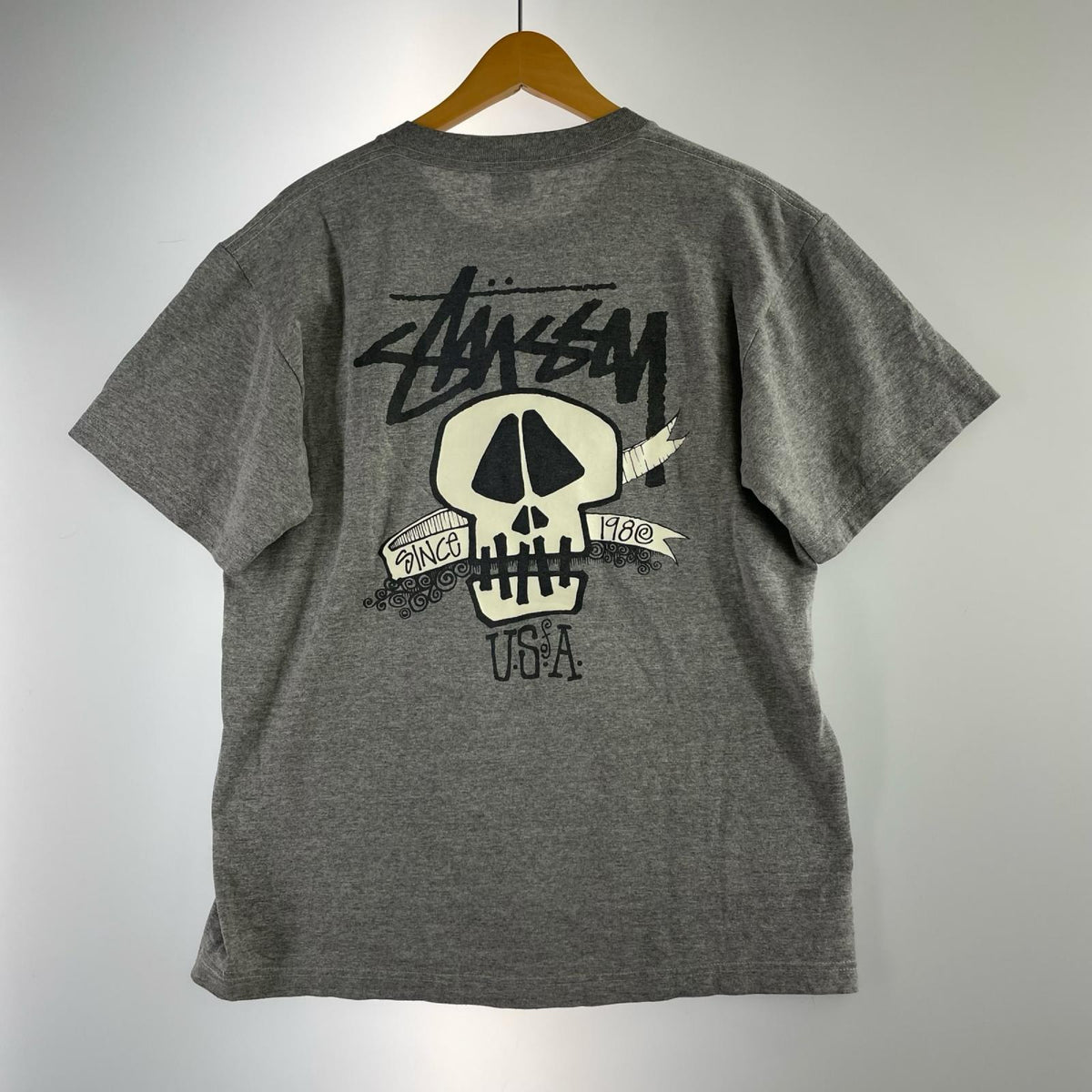 半袖Ｔシャツ 00s skull logo M グレー