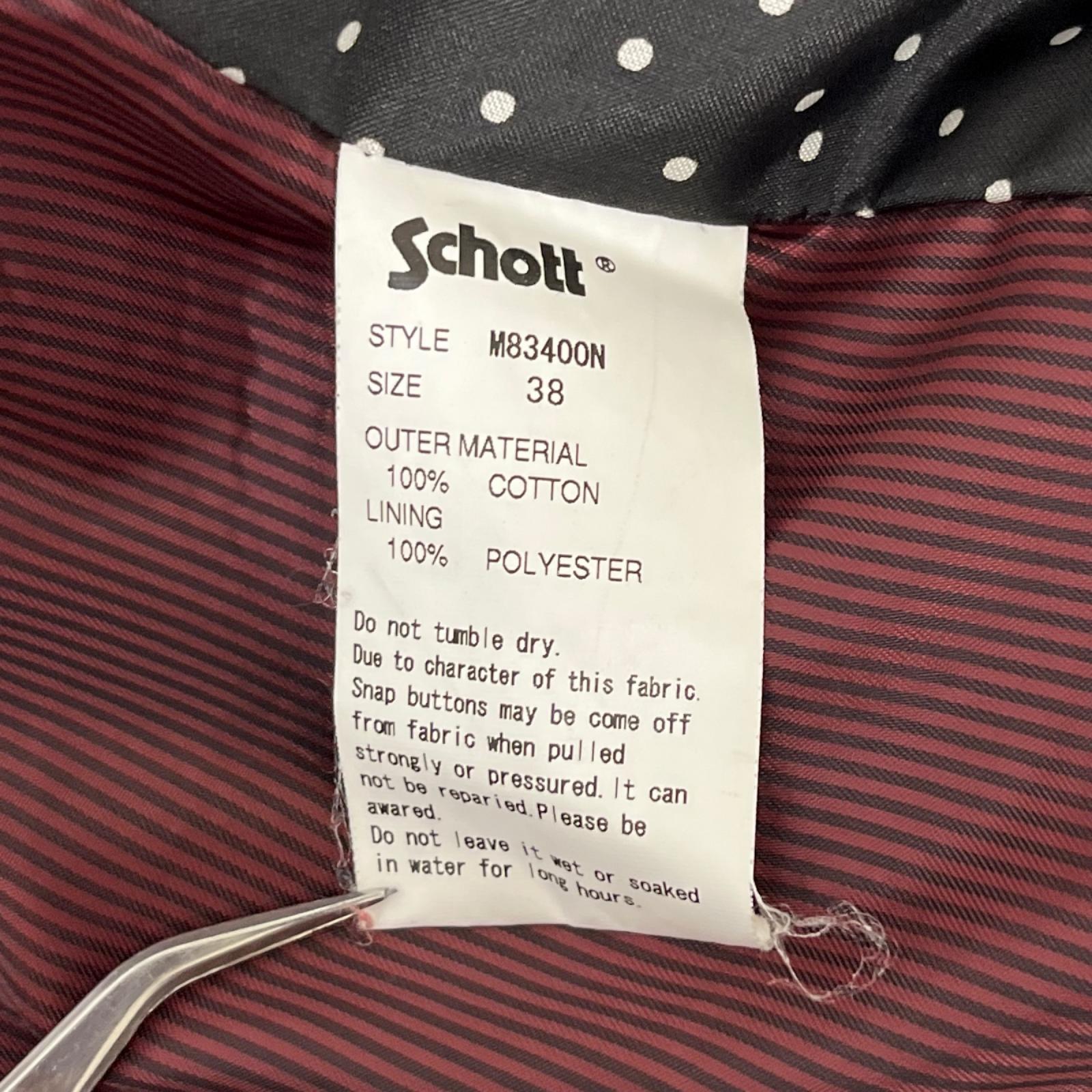 ジャケット schott コットンダブルライダースジャケット 38 グレー 38