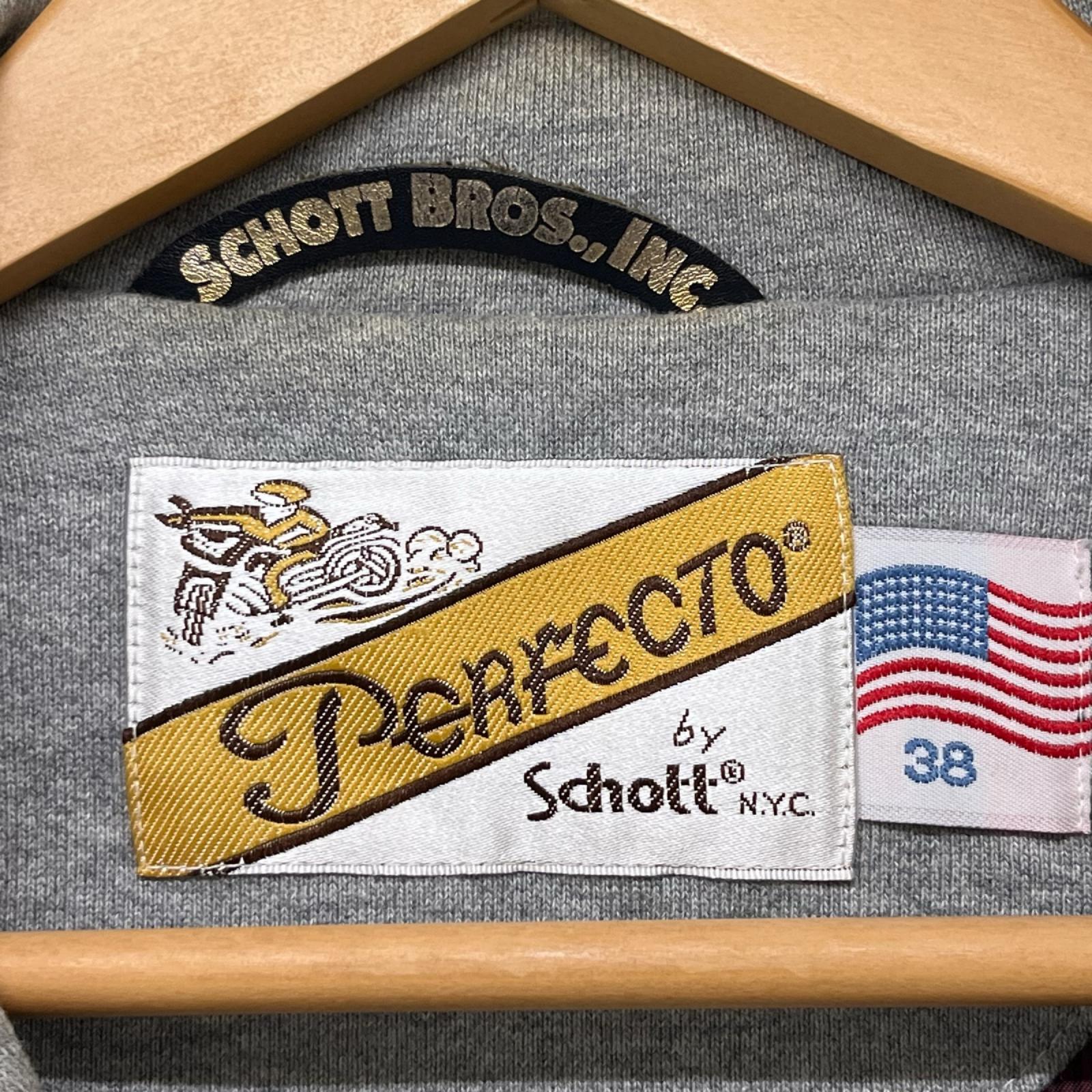 ジャケット schott コットンダブルライダースジャケット 38 グレー 38