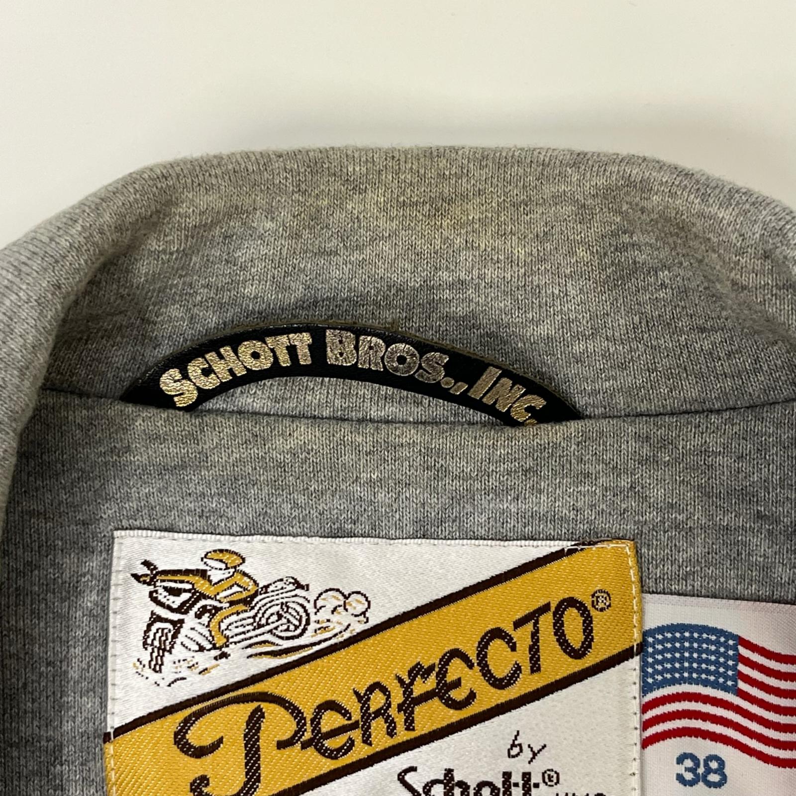 ジャケット schott コットンダブルライダースジャケット 38 グレー 38