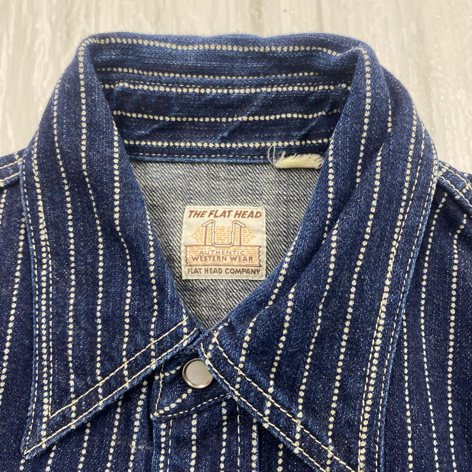 長袖シャツ ｳｫﾊﾞｯｼｭｽﾄﾗｲﾌﾟ ｳｴｽﾀﾝｼｬﾂ 34 ネイビー