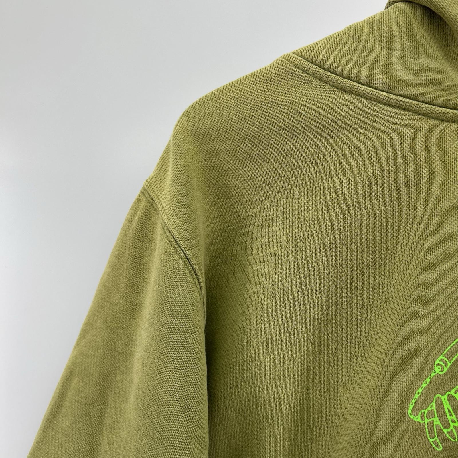 パーカー STUSSY OLD ｽｳｪｯﾄﾌﾟﾙｵｰﾊﾞｰﾊﾟｰｶｰ ｵﾘｰﾌﾞ (M) M