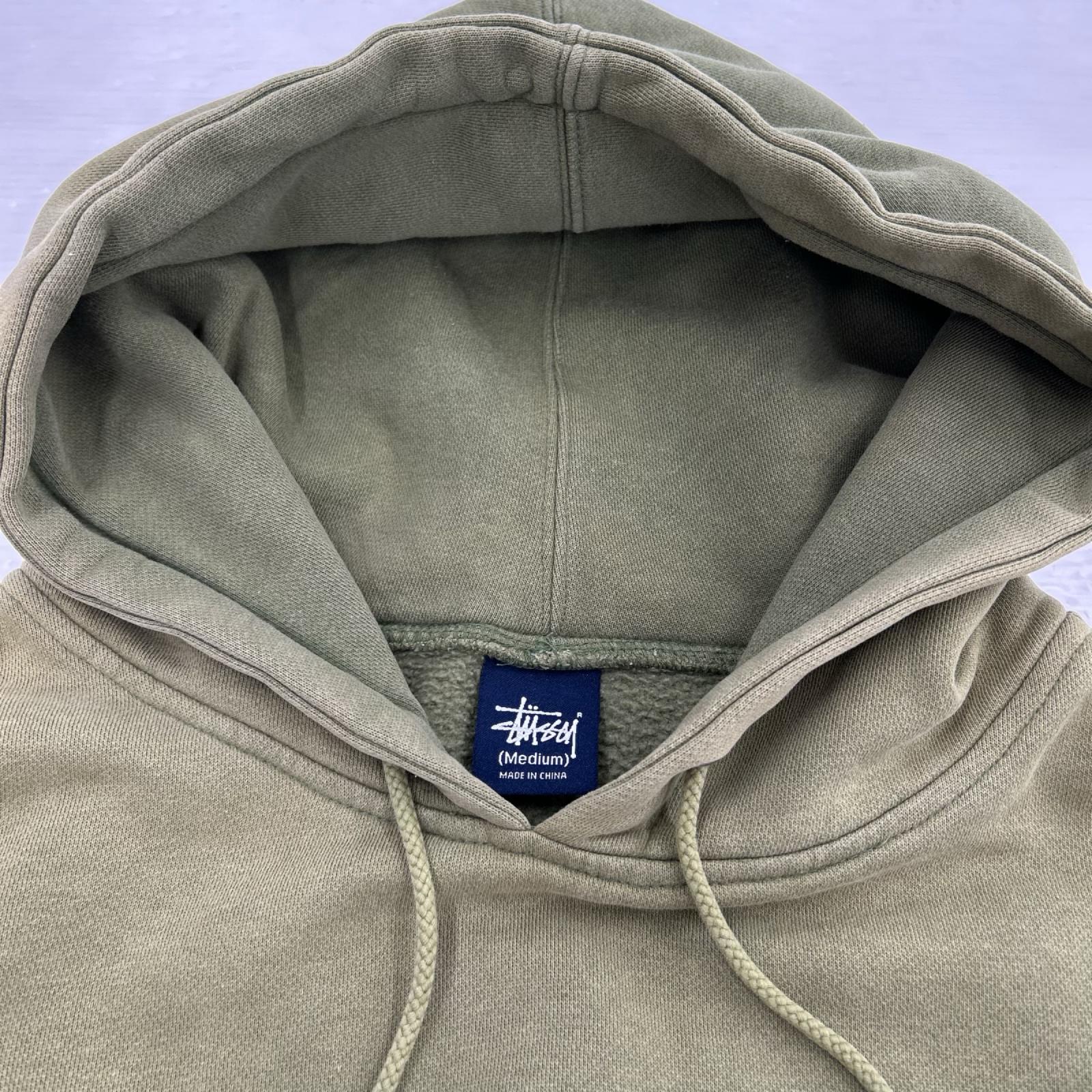 パーカー STUSSY OLD ｽｳｪｯﾄﾌﾟﾙｵｰﾊﾞｰﾊﾟｰｶｰ ｵﾘｰﾌﾞ (M) M
