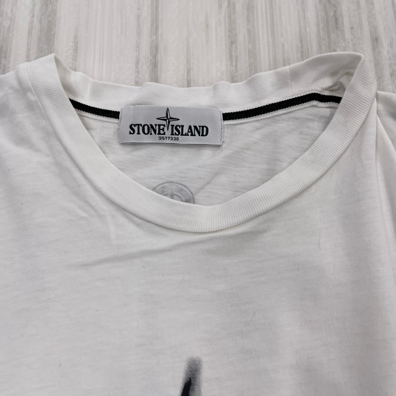 半袖Ｔシャツ STONE ISLAND ﾓｰｼｮﾝﾛｺﾞ S/S TEE 白 L ホワイト