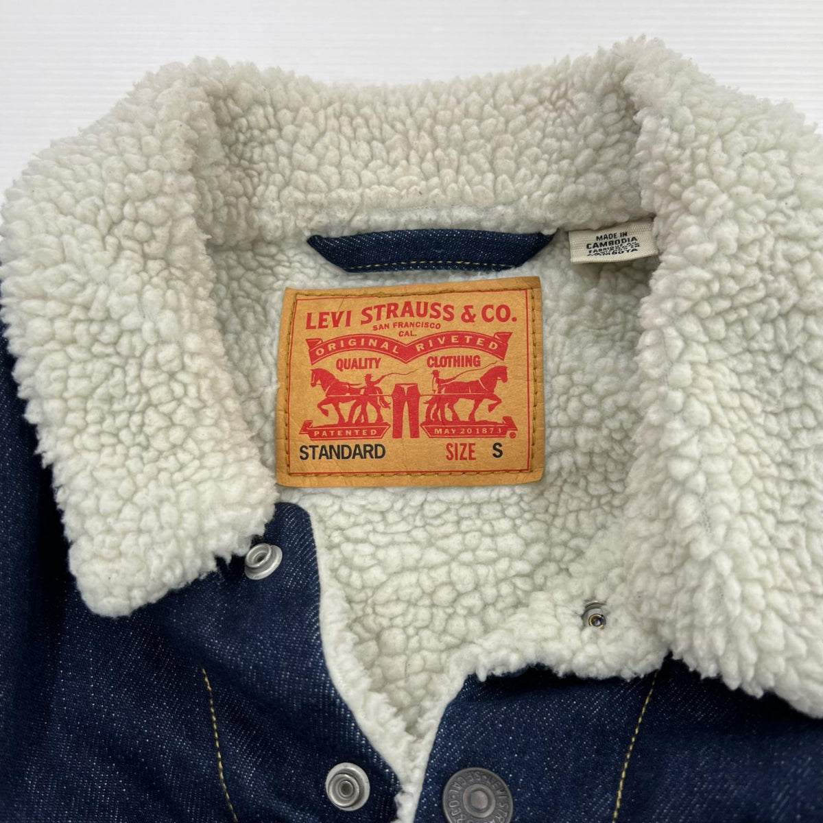 デニムジャケット Levi's STANDARD 裏ﾎﾞｱ ﾃﾞﾆﾑｼﾞｬｹｯﾄ S ｲﾝﾃﾞｨｺﾞ S